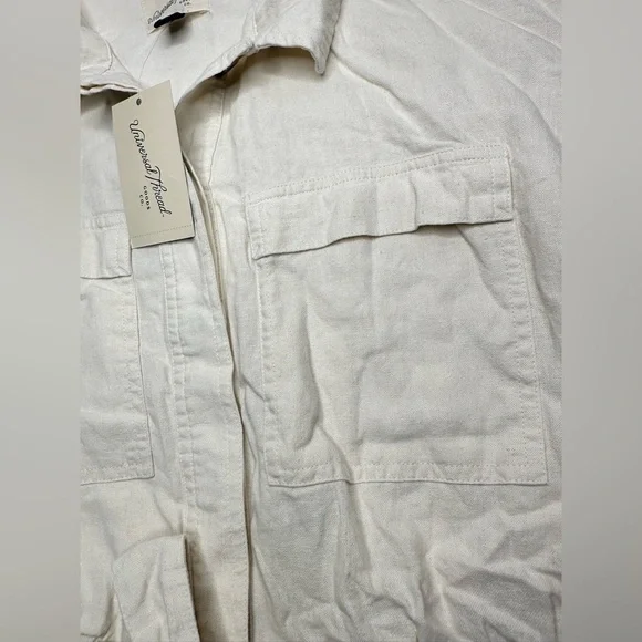 Universal Thread Women's Short Sleeve Linen Boilersuit Casual Jumpsuit Size 8 - Picture 13 of 16